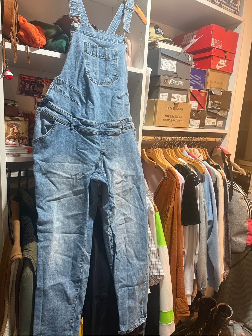 Motherhood Light Blue Denim Overalls
